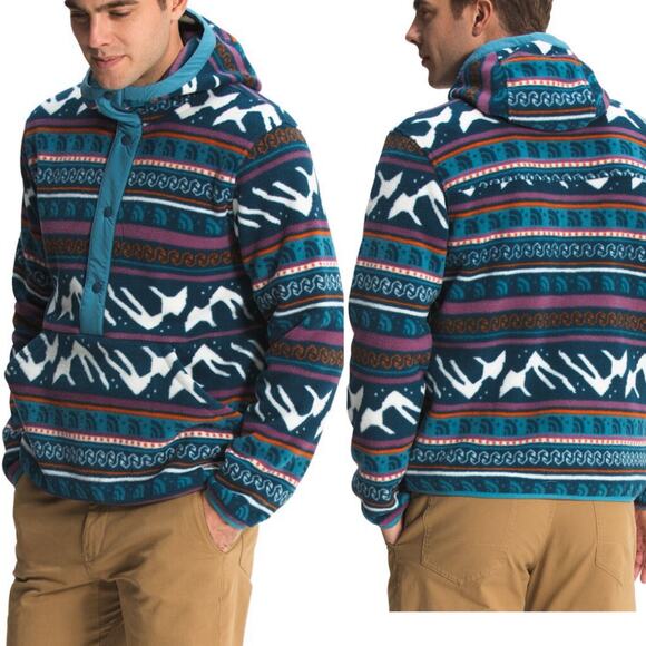 The North Face Carbondale Fleece 1/4 Snap Jacket Men’s Small Summit Navy - Picture 1 of 11